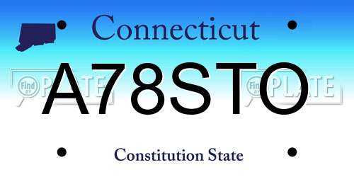 A78STO Connecticut License Plate