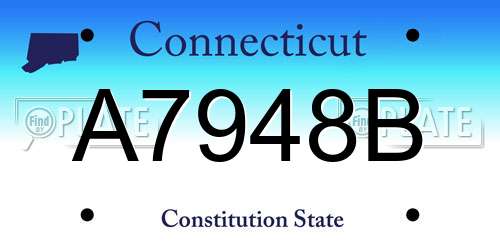 A7948B Connecticut License Plate