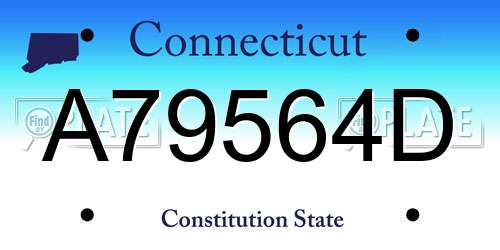 A79564D Connecticut License Plate