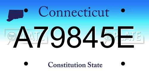 A79845E Connecticut License Plate
