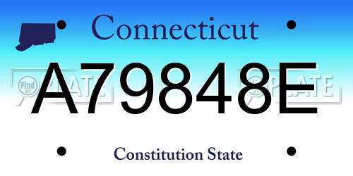 A79848E Connecticut License Plate