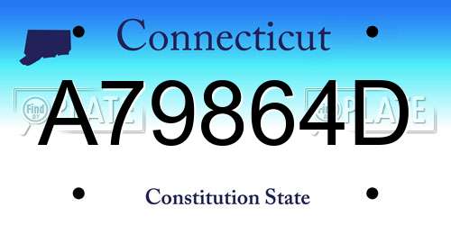 A79864D Connecticut License Plate