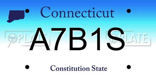 A7B1S Connecticut License Plate