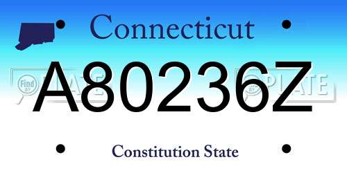 A80236Z Connecticut License Plate