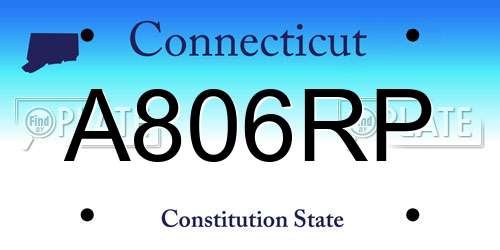 A806RP Connecticut License Plate