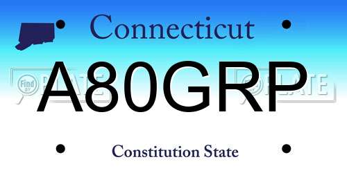 A80GRP Connecticut License Plate