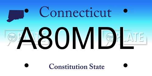 A80MDL Connecticut License Plate