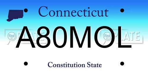 A80MOL Connecticut License Plate