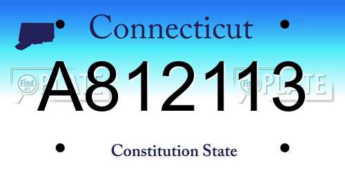A812113 Connecticut License Plate