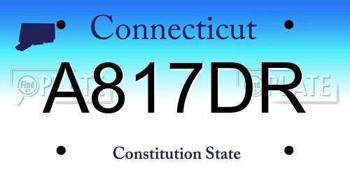 A817DR Connecticut License Plate