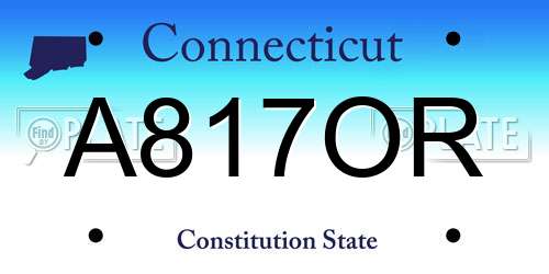 A817OR Connecticut License Plate