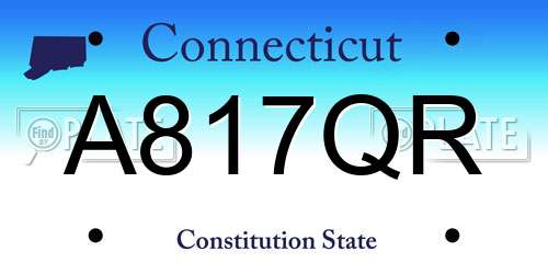 A817QR Connecticut License Plate