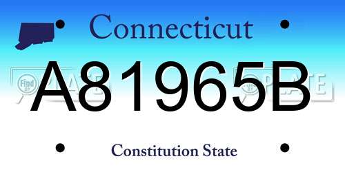 A81965B Connecticut License Plate