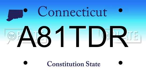 A81TDR Connecticut License Plate