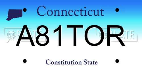A81TOR Connecticut License Plate