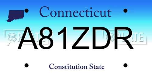 A81ZDR Connecticut License Plate