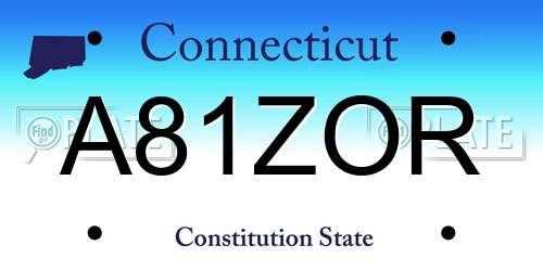 A81ZOR Connecticut License Plate