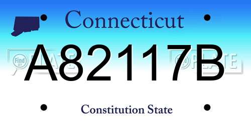 A82117B Connecticut License Plate