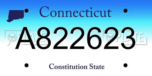 A822623 Connecticut License Plate