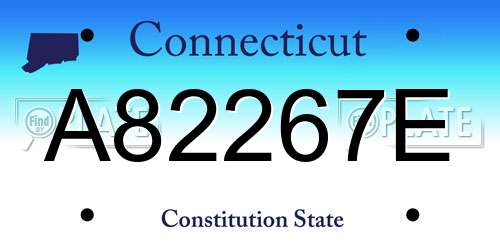 A82267E Connecticut License Plate