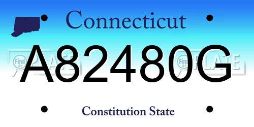 A82480G Connecticut License Plate