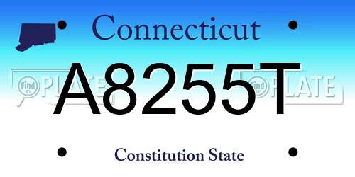 A8255T Connecticut License Plate
