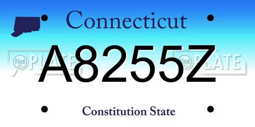 A8255Z Connecticut License Plate