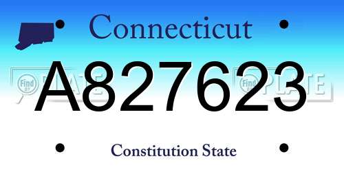 A827623 Connecticut License Plate