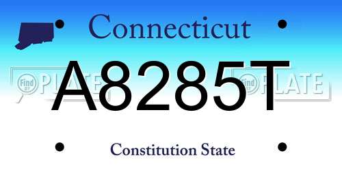 A8285T Connecticut License Plate