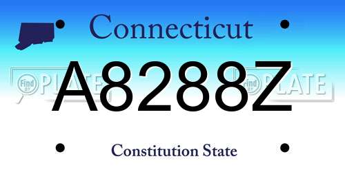 A8288Z Connecticut License Plate