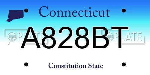 A828BT Connecticut License Plate