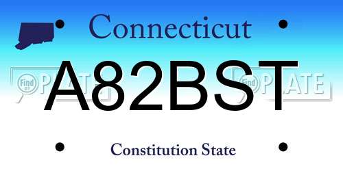 A82BST Connecticut License Plate