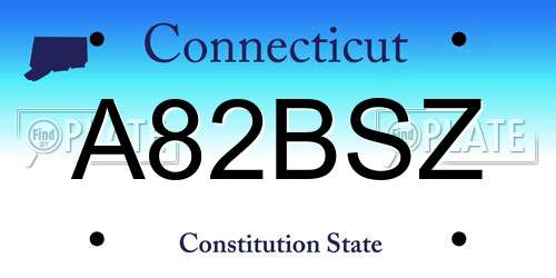 A82BSZ Connecticut License Plate