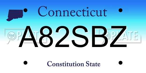A82SBZ Connecticut License Plate