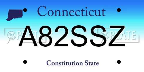 A82SSZ Connecticut License Plate