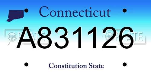 A831126 Connecticut License Plate
