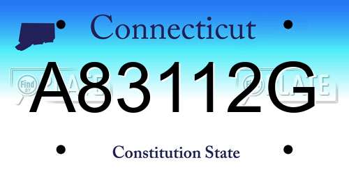 A83112G Connecticut License Plate