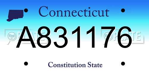 A831176 Connecticut License Plate