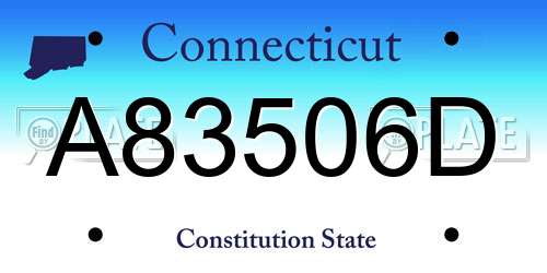 A83506D Connecticut License Plate