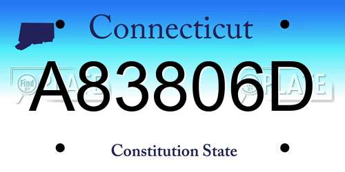 A83806D Connecticut License Plate