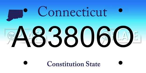 A83806O Connecticut License Plate