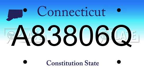 A83806Q Connecticut License Plate
