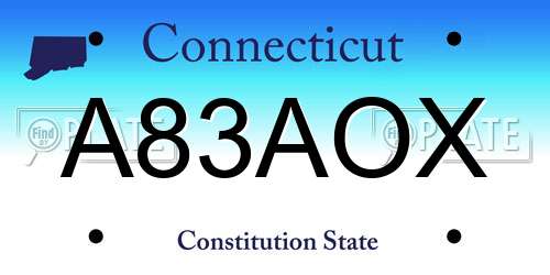 A83AOX Connecticut License Plate