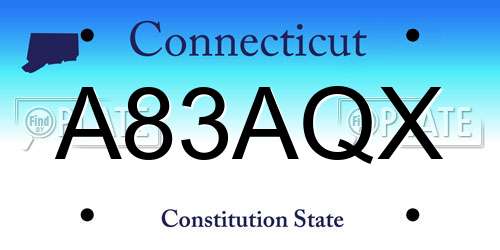 A83AQX Connecticut License Plate