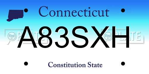 A83SXH Connecticut License Plate