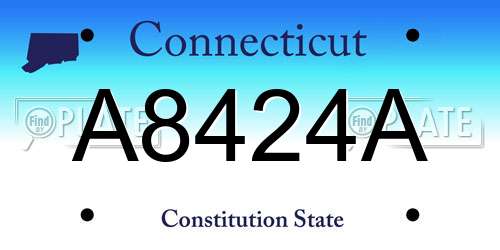 A8424A Connecticut License Plate