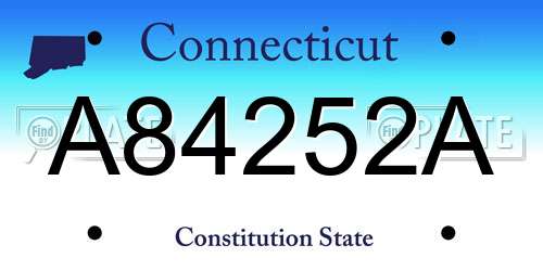 A84252A Connecticut License Plate
