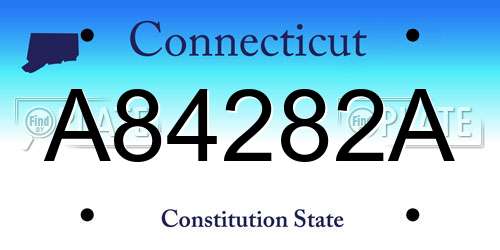 A84282A Connecticut License Plate