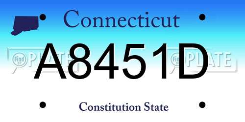 A8451D Connecticut License Plate