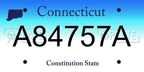A84757A Connecticut License Plate